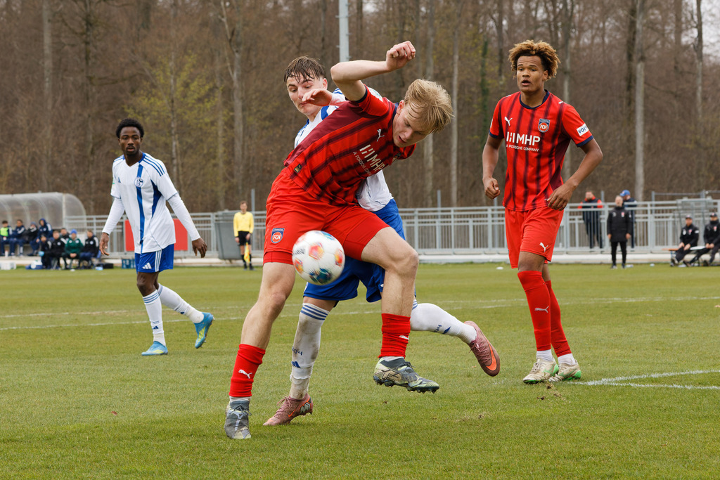 20260412-FCHS04_144 | 1.FC Heidenheim 1846 vs. FC Schalke 04, Fußball, U19, A-Junioren, NWL, U19-DFB-Nachwusliga, 2025/2026, 8. Spieltag, 12.04.2026 in Heidenheim, Walter-Birkhold-Jugendstadion (Foto: Michael Bulling) - Realisiert mit Pictrs.com