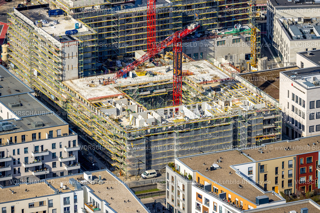 Dortmund220400115 | Luftbild, Geschäftshäuser mit Baustelle am Phoenix-See, Hörde, Dortmund, Ruhrgebiet, Nordrhein-Westfalen, Deutschland