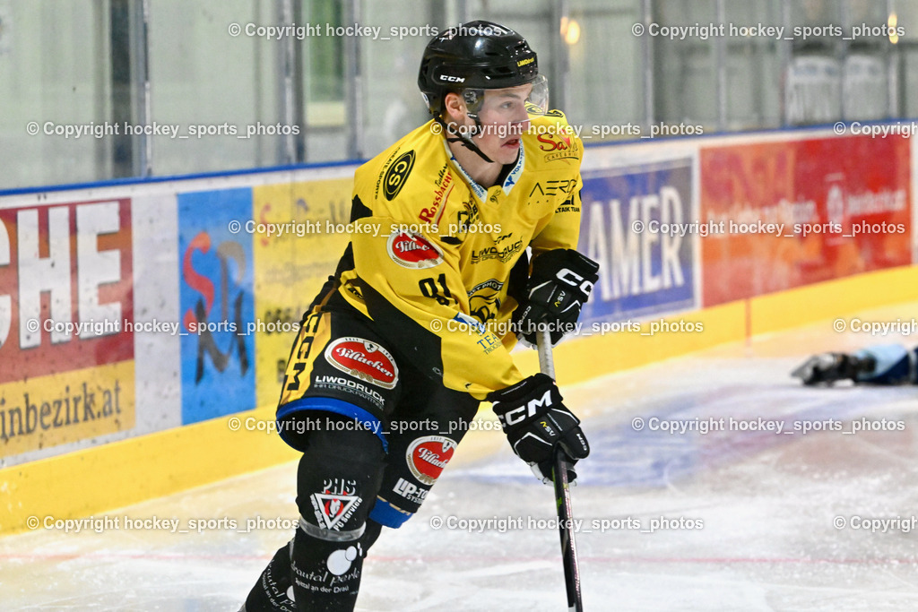 ESC Steindorf vs. EC Hornets Spittal 25.2.2024 | #81 Sivec Peter Paul EC Hornets Spittal, ESC Steindorf vs. EC Hornets Spittal 25.2.2024, ESC Steindorf vs. EC Hornets Spittal 25.2.2024 am 25.02.2024 in Steindorf (Ossiachersee Halle), Austria, (Photo by Bernd Stefan)