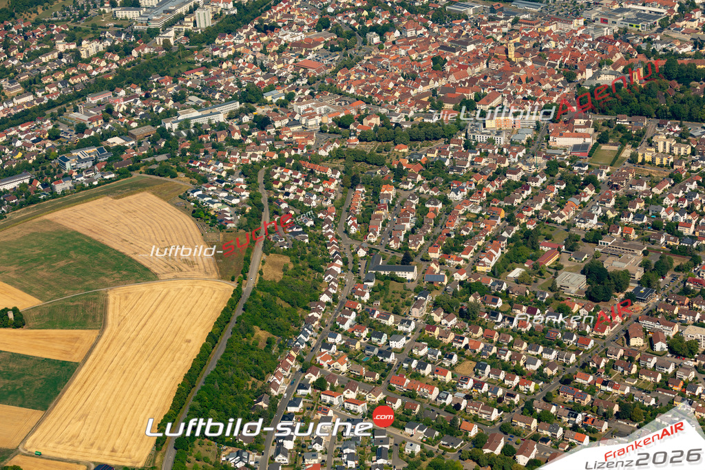 Das Luftbild zeigt : Maurus-Weber-Straße Bad Mergentheim - Die Luftaufnahme wurde 2023 vom UL-Flugzeug aus erstellt ( keine Drohne ) - Hochauflösende Luftaufnahme - Für grossformatige Ausdrucke geeignet. Die Geschenkidee !Mit Lizenz und Bildrechte bestellbar