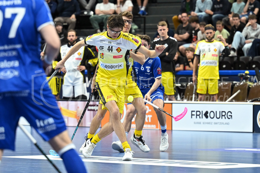 Zug United - HC Rychenberg - 25. April 2026 | Dani Jaaranen (#44 HC Rychenberg Winterthur) am L-UPL Superfinal-Spiel zwischen Zug United und HC Rychenberg am 25. April 2026 in der BCF Arena, Fribourg, Schweiz.Bild: Sportfotografie Markus Aeschimann | www.markus-aeschimann.ch - Realisiert mit Pictrs.com