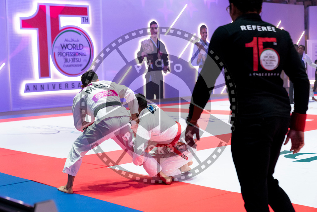 20231107PBB3729 | Fighters compete during the AJP World Master Championship in the Mubadala Arena in Abu Dhabi, Arab United Emirates, on November 7, 2023.