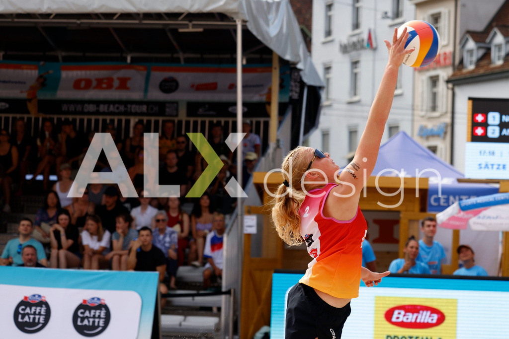 Obi BeachTour 2026 - Basel | BASEL, SWITZERLAND - JULY 18: ANJA GÄHWILER (SUI) during the Obi BeachTour 2026 match between EUGSTER / GÄHWILER (SUI) and WANDELER / STOLZ (SUI) at Barfüsserplatz on July 18, 2026 in Basel, Switzerland. - Realisiert mit Pictrs.com