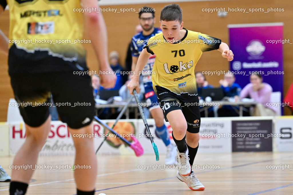VSV Unihockey  vs. FBK Loka  | #70 Miha Triler FBK Loka, VSV Unihockey  vs. FBK Loka , VSV Unihockey  vs. FBK Loka  am 25.01.2026 in Villach (Ballspielhalle St. Martin), Austria, (Photo by Bernd Stefan)