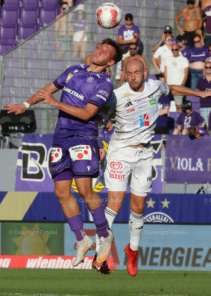 A_LUI_11082024_09 | SPORT,FUSSBALL,ADMIRAL BUNDESLIGA AUSTRIA WIEN-RZ PELLETS WAC  11.08.2024 IM BILD: NIK PRELEC  (AUSTRIA WIEN) UMD NICOLAS WIMMER (WAC) ) FOTO:FOTOLUI/MW