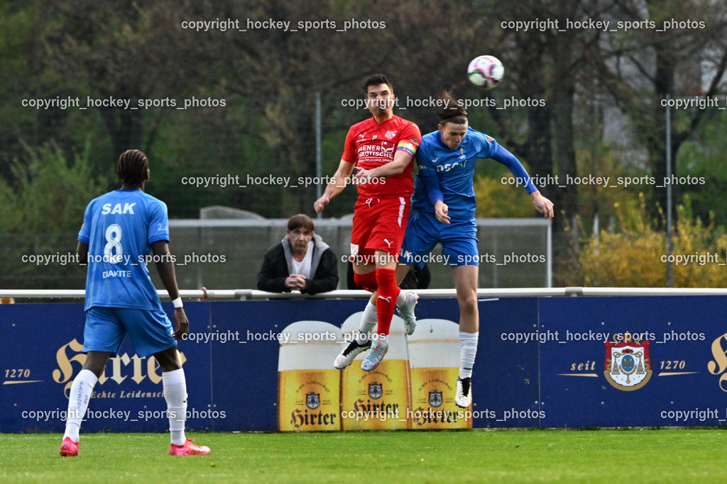 SAK vs. KAC 1909 | #8 Issa Diakite SAK, #2 David Gräfischer KAC, #5 Jakob Geister SAK, SAK vs. KAC 1909, SAK vs. KAC 1909 am 17.04.2025 in Klagenfurt (Sportpark Welzenegg), Austria, (Photo by Bernd Stefan)