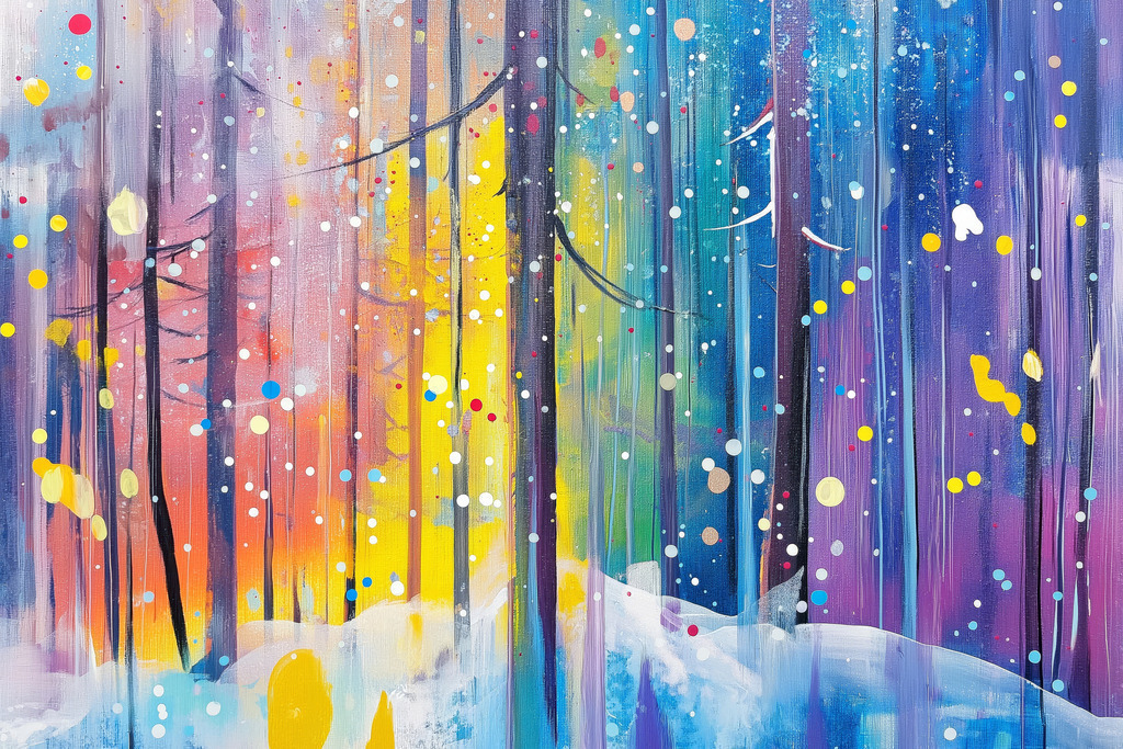 2501012 - Winterwald | Bestellen Sie dieses moderne Motiv als Wandbild z.B. auf Leinwand , hinter Acrylglas oder als Poster.