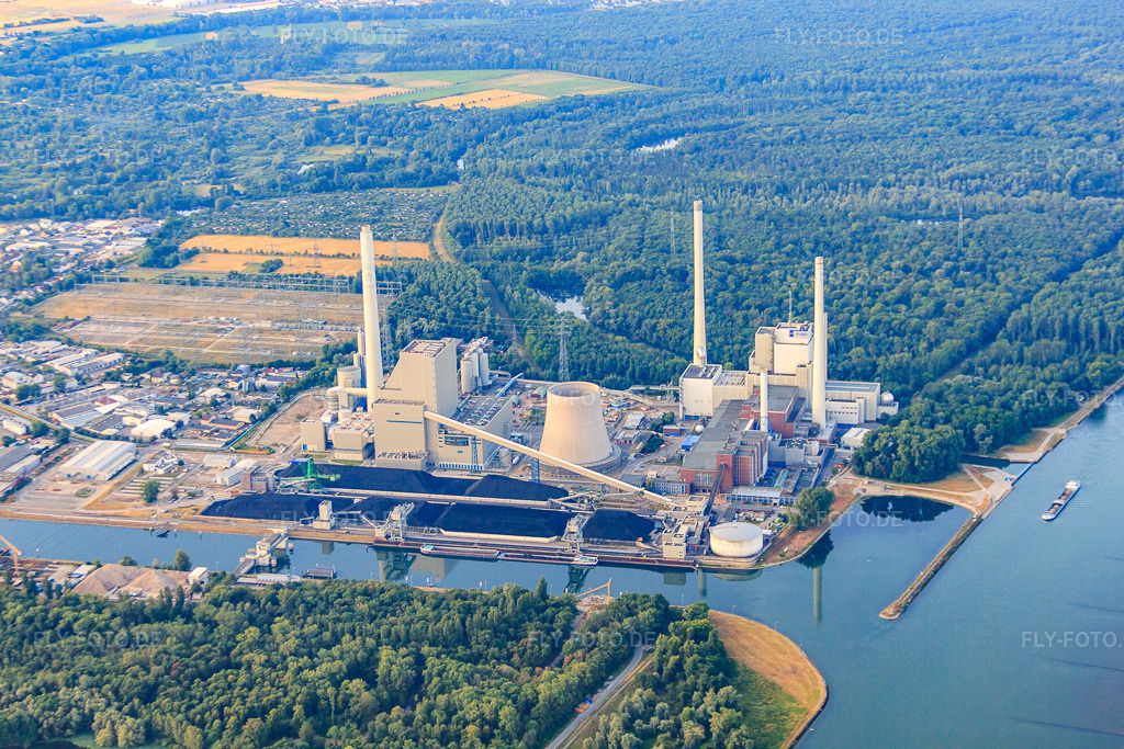 Luftbild: EnBW Energie Baden-Württemberg AG, Rheinhafen-Dampfkraftwerk Karlsruhe vonvon N im Ortsteil Daxlanden in Karlsruhe im Bundesland Baden-Württemberg in Deutschland. Foto: IMG_69795.jpg vom 06.07.2014 durch Werner Riehm/FLY-FOTO.deWWW.ENBW.COM