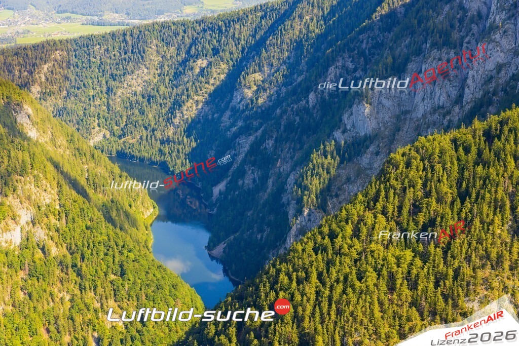 Luftaufnahme von Salza Stausee Bad Mitterndorf Bild- Das Luftbild wurde 2025 vom UL-Flugzeug heraus erstellt ( keine Drohne ) - Hochauflösende Luftaufnahme -Nicht vergleichbar mit Google Maps oder Satelittenbilder- Die Geschenkidee !Mit Lizenz und Bildrechte bestellbar