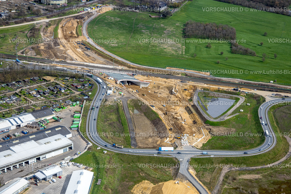 Wesel230300924 | Luftbild, Lippemündungsraum, Lippeaue, Baustelle und Neubau Erweiterung Bundesstraße B8, Wesel, Ruhrgebiet, Niederrhein, Nordrhein-Westfalen, Deutschland