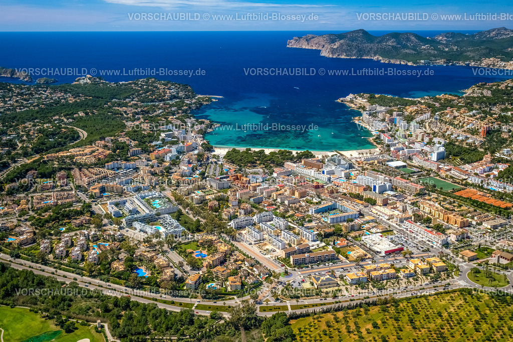 Mallorca230400266SantaPonsa | Luftbild, Ferienwohnanlage am Playa de Santa PonsaÂ , Balearen, Mallorca, Balearische Inseln, Spanien