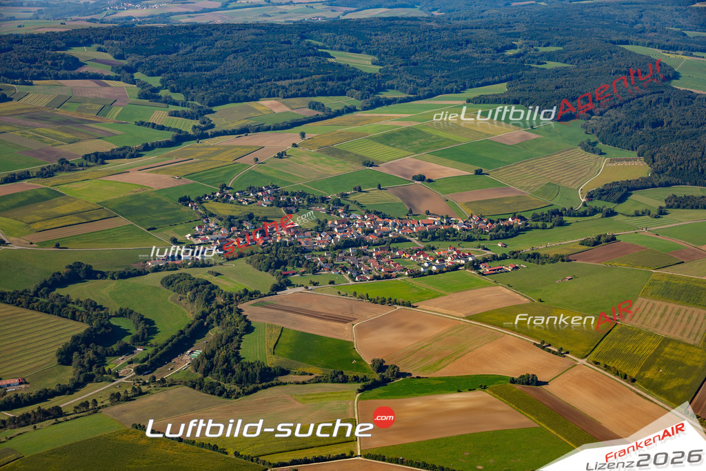 Die Luftaufnahme Gansheim - Marxheim wurde 2021 mittels Flugzeug (keine Drohne) erstellt. Hohe Auflösung -für große Poster und Wandbilder geeignet!