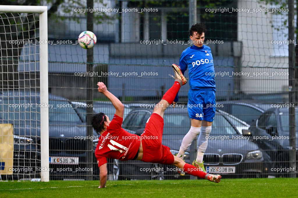 SAK vs. KAC 1909 | #11 Maximilian Walter Grochar KAC, #17 Jan Sasa Ogris-Martic SAK, SAK vs. KAC 1909, SAK vs. KAC 1909 am 17.04.2025 in Klagenfurt (Sportpark Welzenegg), Austria, (Photo by Bernd Stefan)