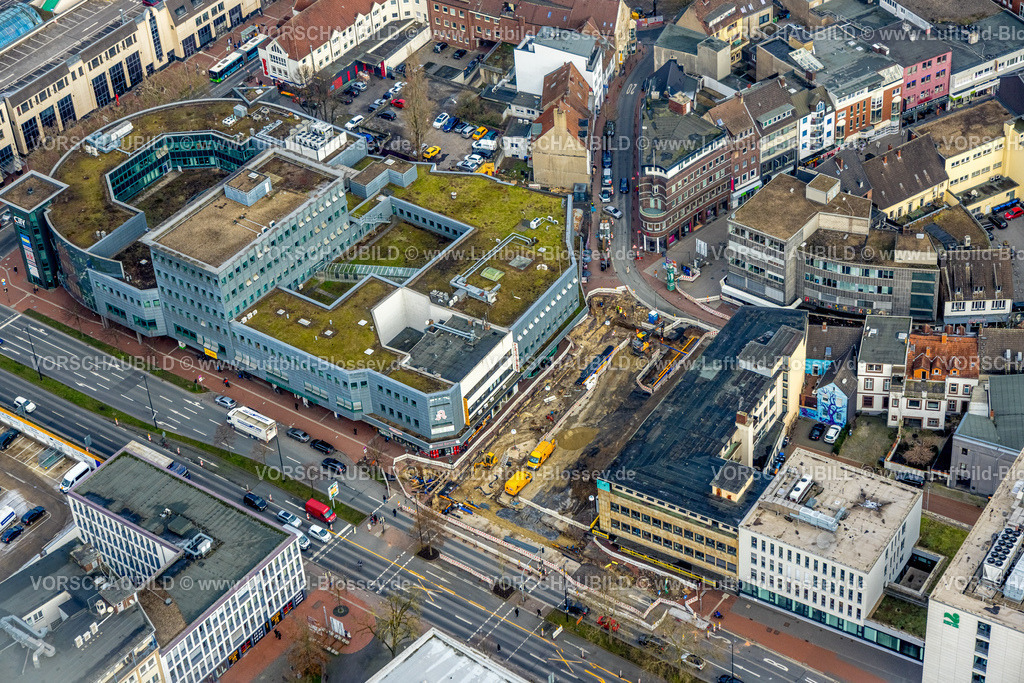 Hamm250201486Mitte | Luftbild, Baustelle Westentor am City-Center, Bundesstraße 63 Westring, Mitte, Hamm, Ruhrgebiet, Nordrhein-Westfalen, Deutschland