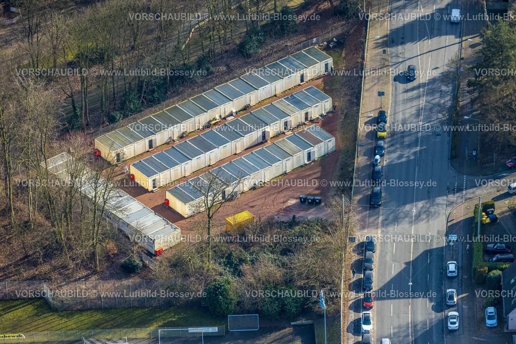 Bottrop250202669Mitte | Luftbild, Flüchtlingsunterkunft Containerdorf Hans-Böckler-Straße, Süd-West, Bottrop, Ruhrgebiet, Nordrhein-Westfalen, Deutschland