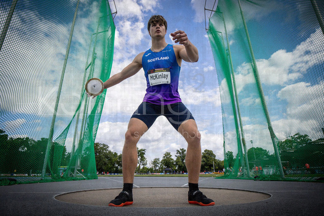 Juniorengala 2026; Mannheim, 14.06.2026 | MANNHEIM, GERMANY - JUNE 14, 2026 : Jacob Mckinlay (GBR/Great Britain &amp; N.I.) competing in the men’s U20 discus throw during the Juniorengala 2026 at Michael-Hoffmann-Stadion on June 14, 2026 in Mannheim, Germany.