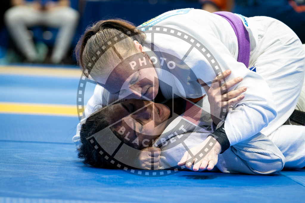 20240125PBB00671 | Fighters compete during the sixth day of the Brazilian Jiu-jitsu European Championship of the IBJJF in Paris, France, on January 25, 2024.