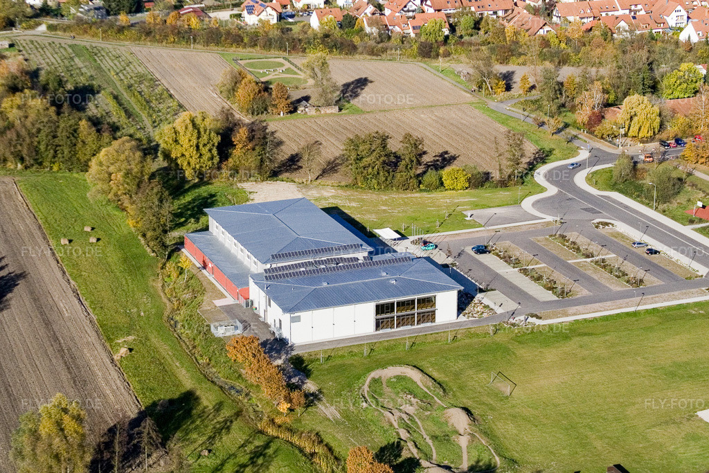 Luftbild: Bienwaldhalle Kandel in Kandel im Bundesland Rheinland-Pfalz in Deutschland. Foto: IMG_8838.jpg vom 05.11.2007 durch Werner Riehm/FLY-FOTO.de