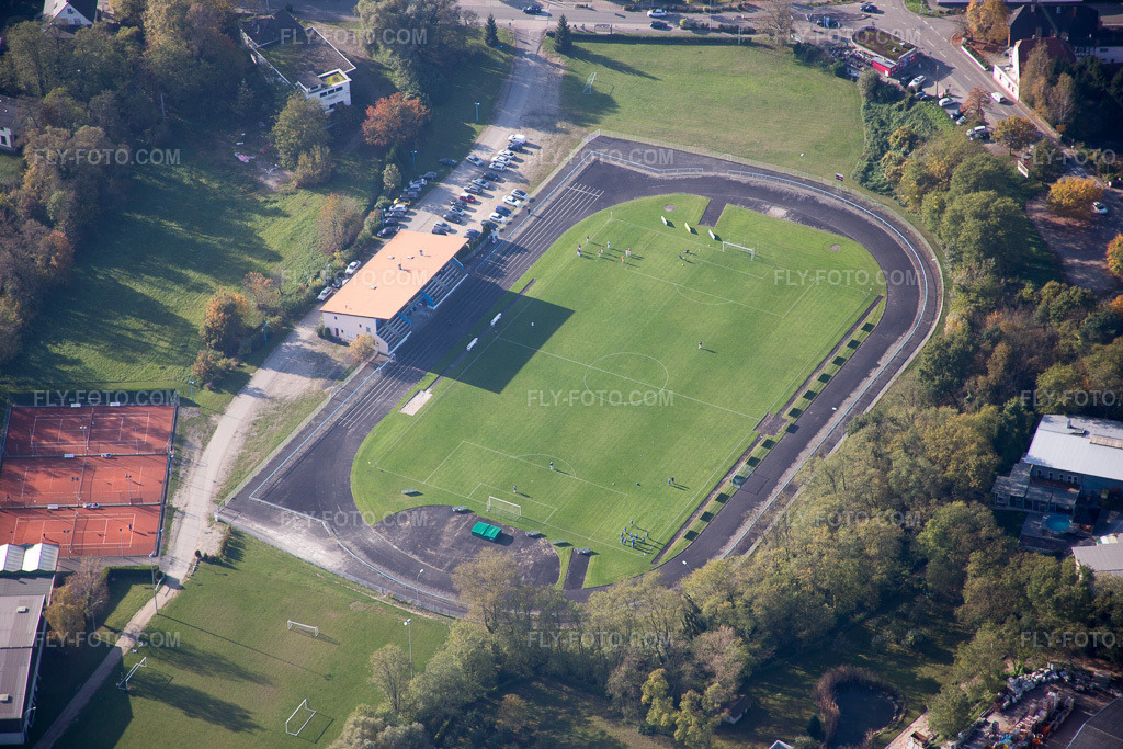 Aerial view: Football champion in Lauterbourg in the state Bas-Rhin, France.Photo: IMG_075808.jpg taken on 11/02/2014 by Werner Riehm/FLY-FOTO.comResolution of the original: 5472 x 3648 px