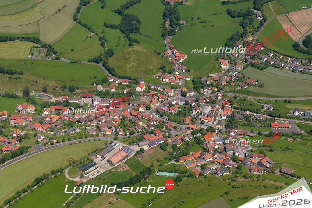 Das Luftbild der Stadt Geroda wurde 2019 vom Flugzeug heraus erstellt (keine Drohne) Aufnahmehöhe ca.400 Meter- hohe Auflösung- beste Druck-Qualität garantiert!