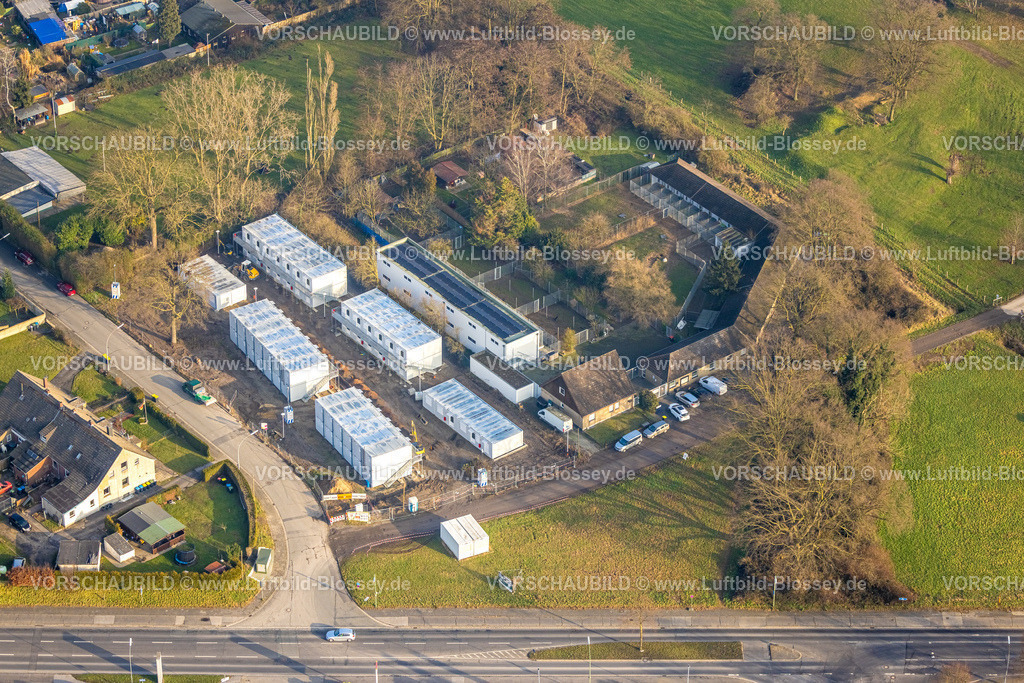 Kamp-Lintfort260101350 | Luftbild, Flüchtlingsheim Containerdorf, Tierherberge Kamp-Lintfort Tierheim, Am Drehmannshof, Gestfeld, Kamp-Lintfort, Ruhrgebiet, Nordrhein-Westfalen, Deutschland