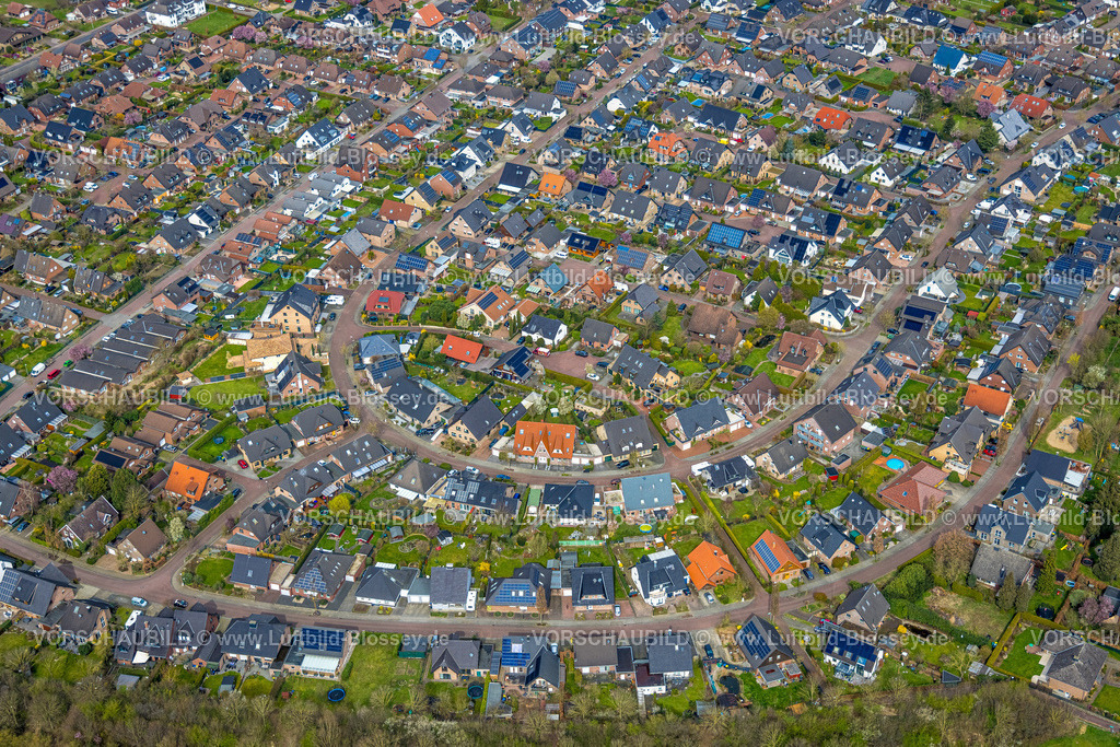 Rees230300700 | Luftbild, Wohnsiedlung Queckvoor, Rees, Niederrhein, Nordrhein-Westfalen, Deutschland