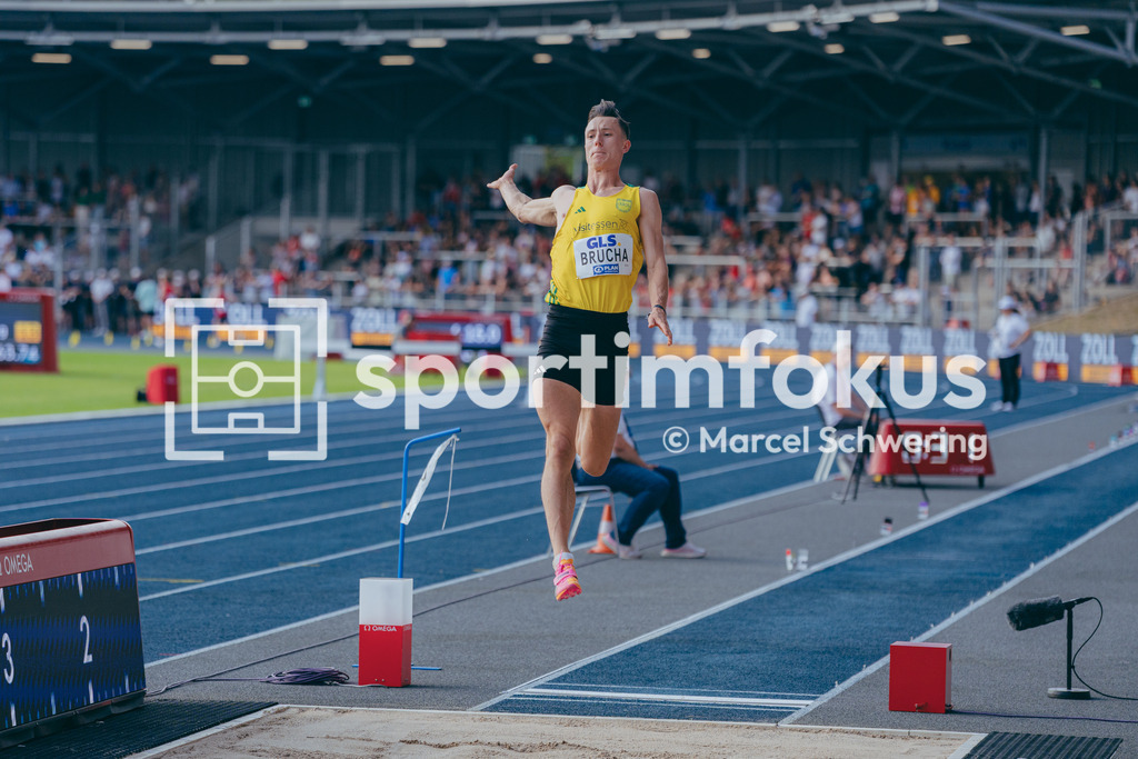 Deutsche Meisterschaften der Frauen und Männer 2026 | Kevin Brucha, TLV Germania Überruhr, Weitsprung, Deutsche Meisterschaften der Frauen und Männer 2026, Lohrheidestadion Bochum-Wattenscheid, 25.07.2026. Foto: Marcel Schwering / sportimfokus - Realisiert mit Pictrs.com