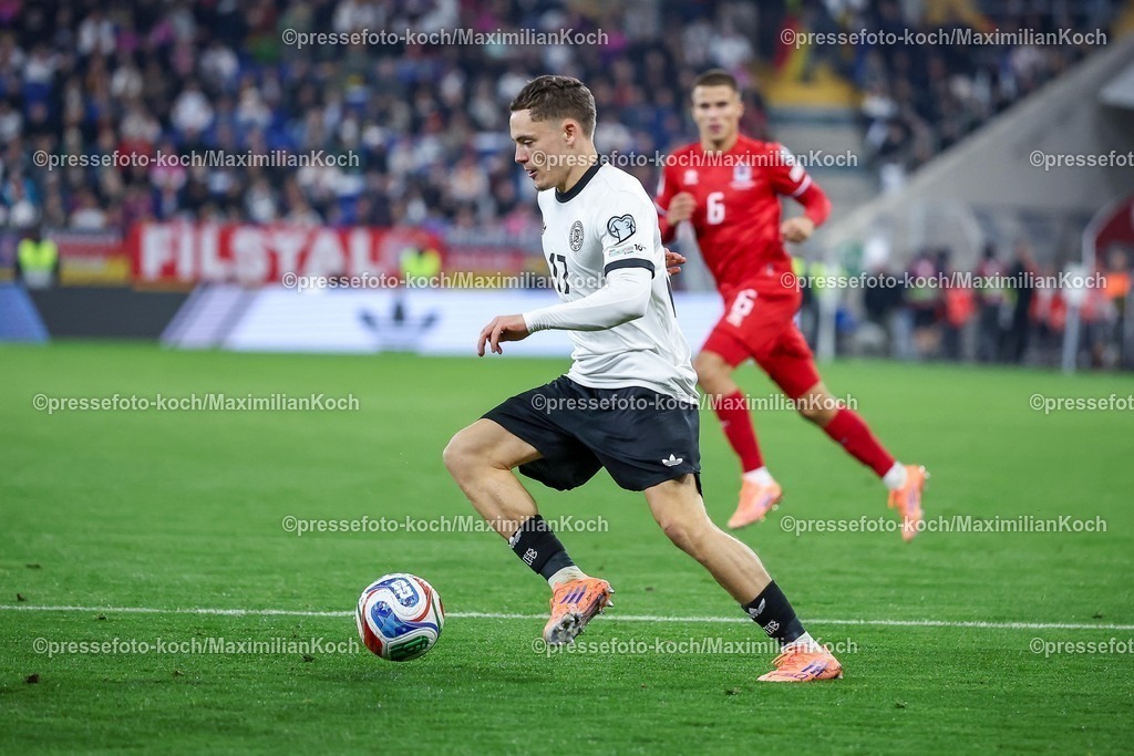 DFB10102501128 | 10.10.2025, Fußball, Länderspiel, Deutschland - Luxemburg, UEFA WM-Qualifikation, 2025/2026, Gruppe A, PreZero Arena in Sinsheim: Florian Wirtz (GER #17) DFB regulations prohibit any use of photographs as image sequences and or quasi-video.