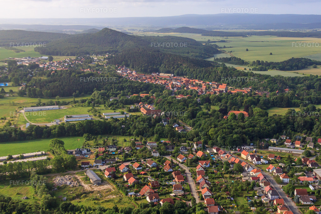 Luftbild: Dorfansicht von Nordwesten mit Schloßpark Langenstein und NOVATEX GmbH im Ortsteil Langenstein in Halberstadt im Bundesland Sachsen-Anhalt in Deutschland. Foto: IMG_58367.jpg vom 30.06.2013 durch Werner Riehm/FLY-FOTO.deAuflösung des Originals: 4752 x 3168 pxNOVATEX GmbH | Ihr Hersteller für Schnuller und Babyartikel