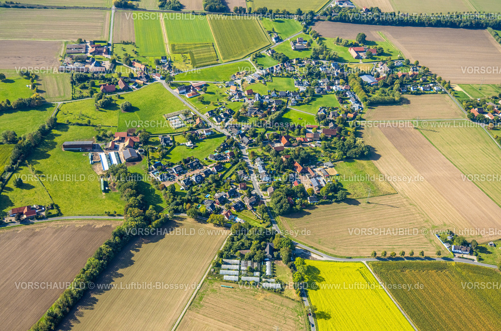 Hamm250900725 | Luftbild, Wohngebiet Ortsansicht Ortsteil Osttünnen, Stadtbezirk Rhynern, Hamm, Ruhrgebiet, Nordrhein-Westfalen, Deutschland