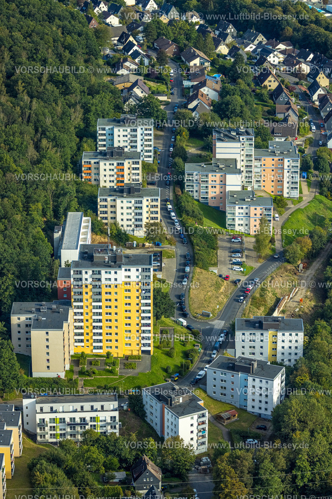 Siegen230912065 | Luftbild, HochhausSiedlung Wohnpark Wildrosenallee, Langenholdinghausen, Siegen, Siegerland, Nordrhein-Westfalen, Deutschland