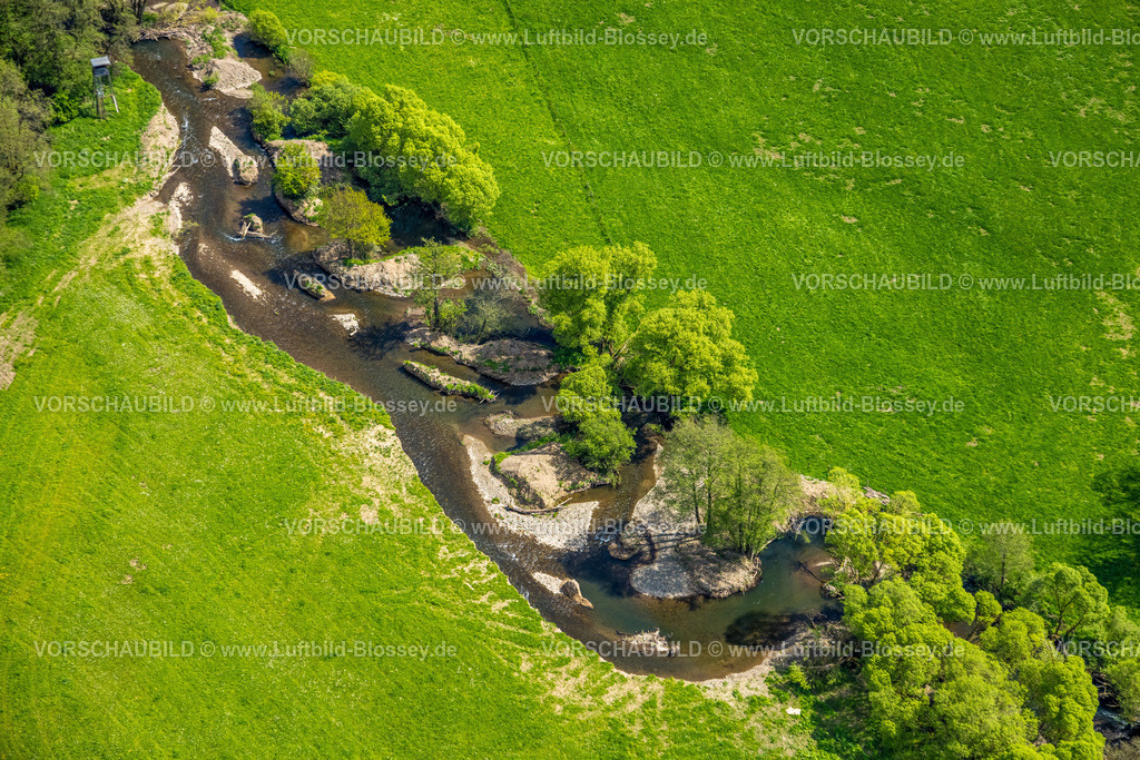 Marsberg240504089 | Luftbild, Fluss Diemel, Wiesen und Bäume, Giershagen, Marsberg, Sauerland, Nordrhein-Westfalen, Deutschland