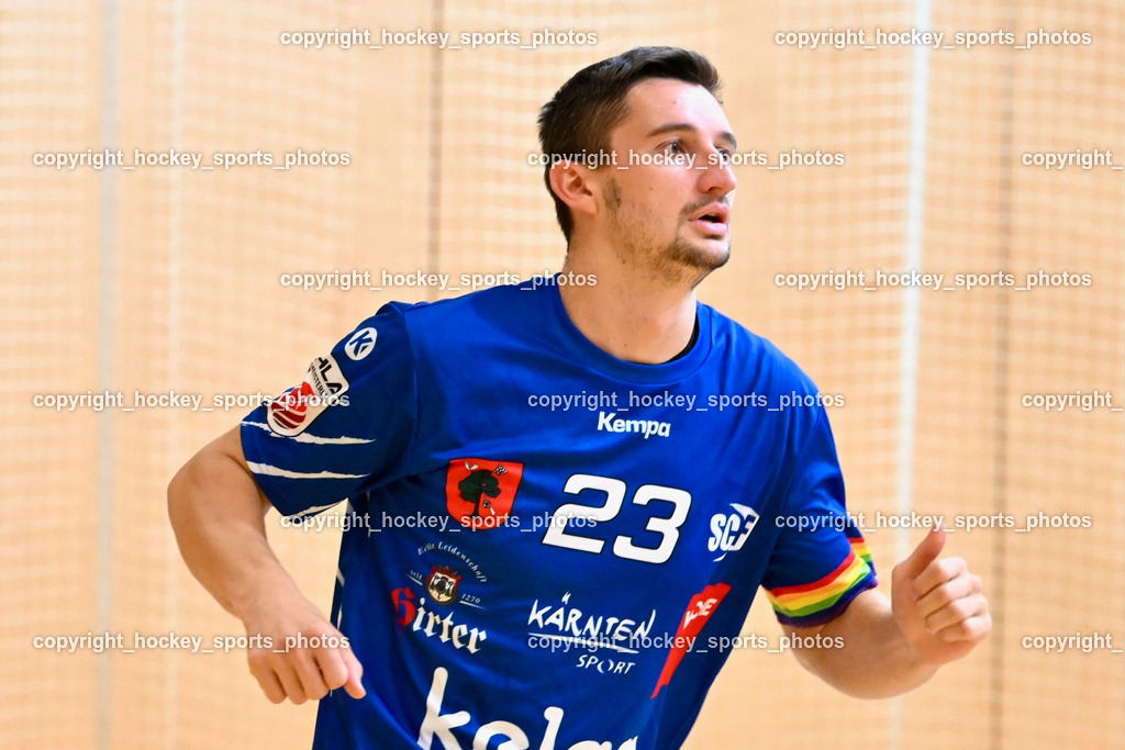SC Ferlach vs. HSG Holding Graz 23.9.2023 | #23 KOCBEK Jure SC Ferlach, SC Ferlach vs. HSG Holding Graz 23.9.2023, SC Ferlach vs. HSG Holding Graz am 23.09.2023 in Bleiburg (Ballspielhalle Ferlach), Austria, (Photo by Bernd Stefan)