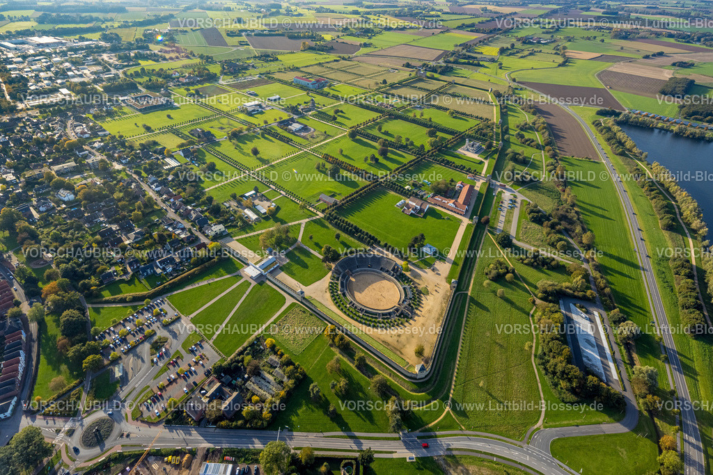 Xanten241014012 | Luftbild, Übersicht LVR-Archäologischer Park Xanten APX, Xanten, Niederrhein, Nordrhein-Westfalen, Deutschland