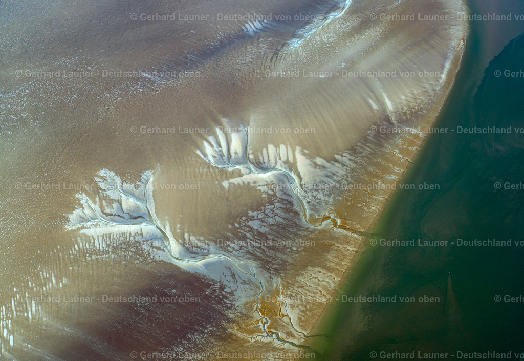 3801589 | Wasserstrukturen bei Pellworm, Nationalpark Schleswig-Holsteinisches Wattenmeer