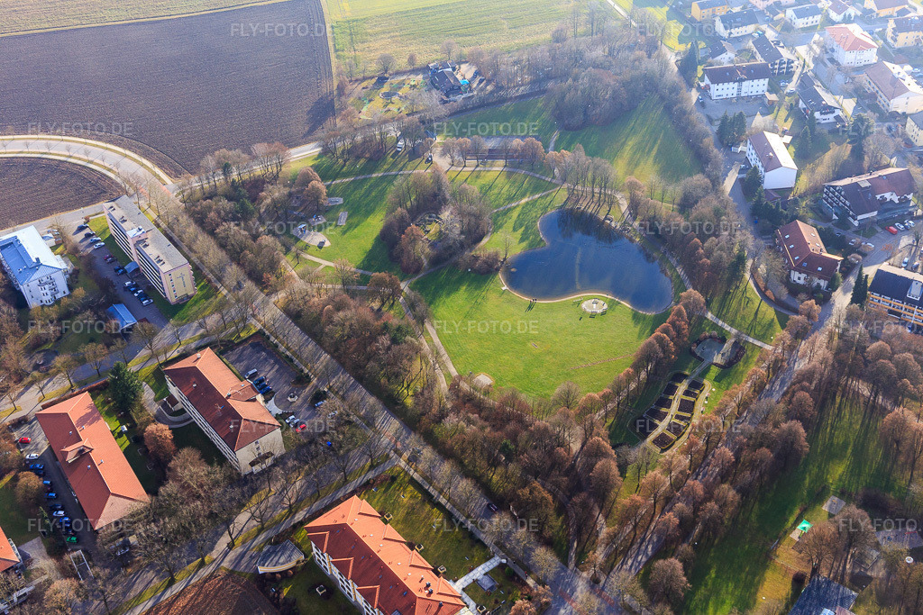 Luftbild: Freizeitpark/Stadtpark in Bad Füssing im Bundesland Bayern in Deutschland. Foto: IMG_096087.jpg vom 29.12.2016 durch Werner Riehm/FLY-FOTO.de