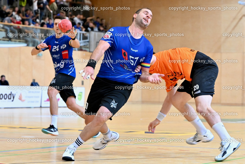 SC Ferlach vs. HSG Holding Graz 23.9.2023 | #57 LEBAN Patrik SC Ferlach, SC Ferlach vs. HSG Holding Graz 23.9.2023, SC Ferlach vs. HSG Holding Graz am 23.09.2023 in Bleiburg (Ballspielhalle Ferlach), Austria, (Photo by Bernd Stefan)