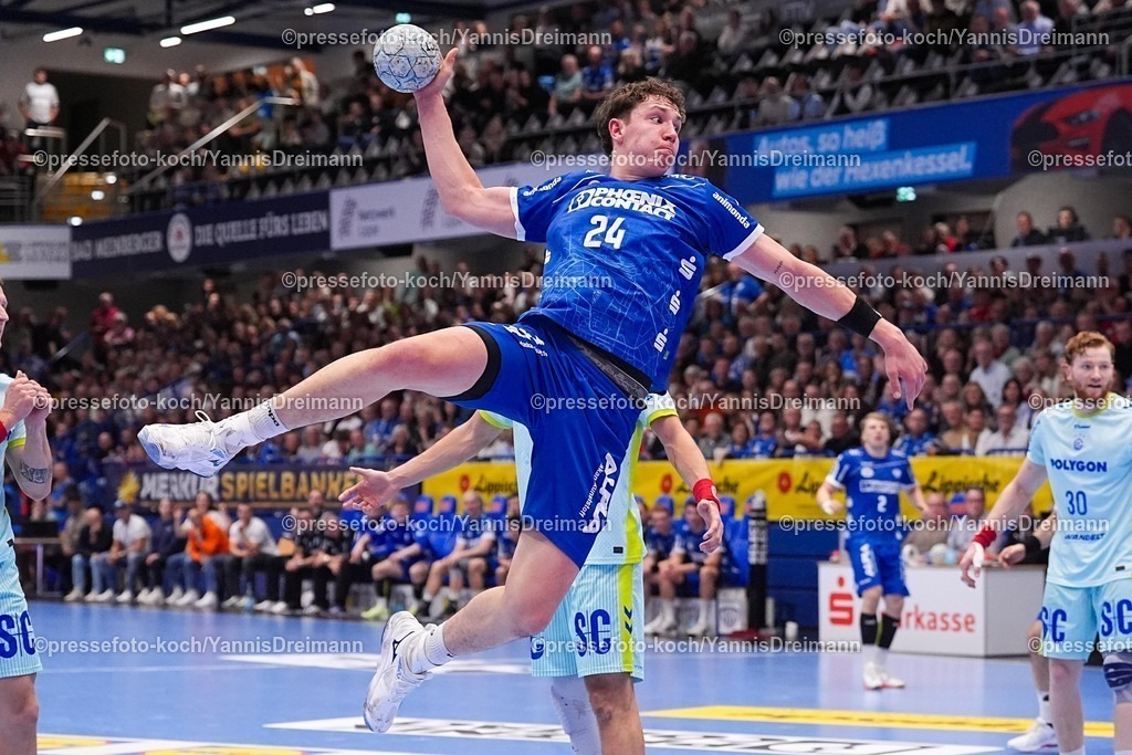xYDRx05112501077 | 05.11.2025, xydrx, Handball, Achtelfinale DHB Pokal, TBV Lemgo Lippe - VfL Gummersbach, PHOENIX Contact-Arena: Joel Willecke (TBV Lemgo Lippe #24)
