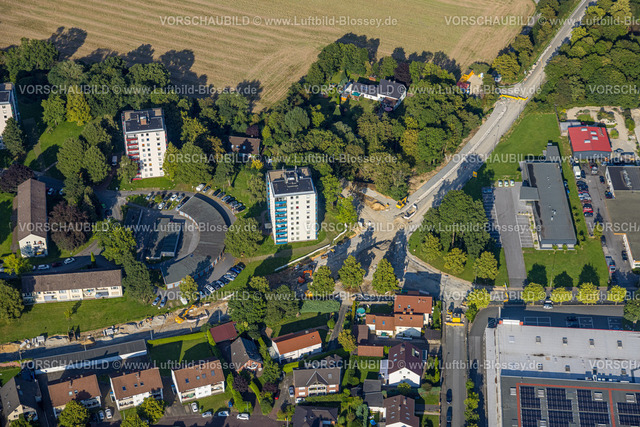Soest230806205 | Luftbild, Hochhäuser und Baustelle am Opmünder Weg, Soest, Soester Börde, Nordrhein-Westfalen, Deutschland