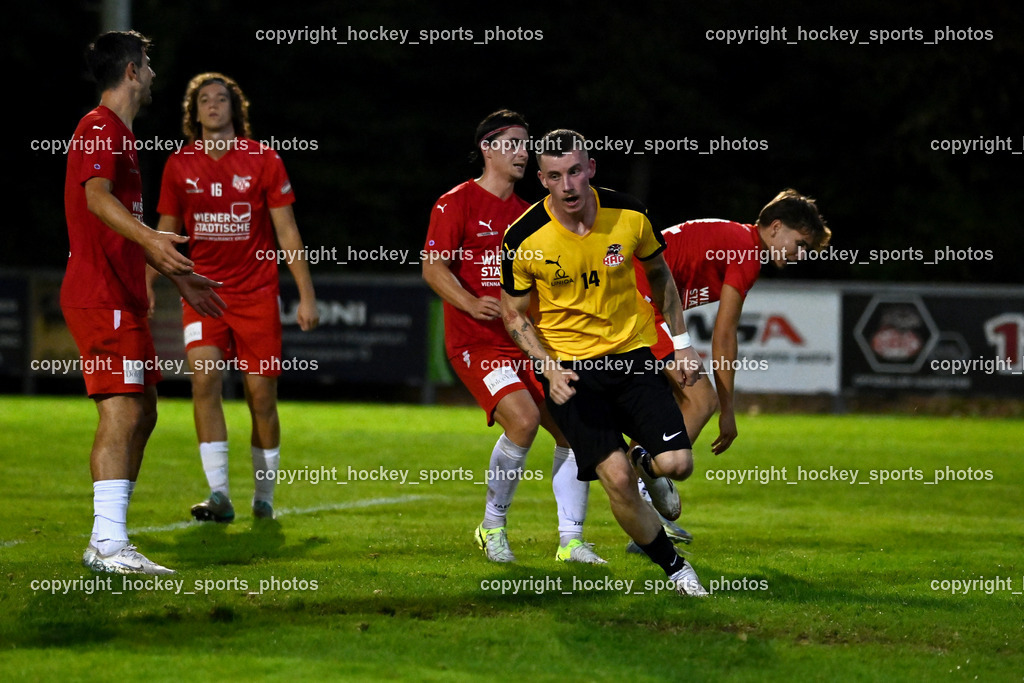 FC KAC 1909 vs. FC Nussdorf Debant | Jubel #14 Dino Zenkovic FC Nussdorf Debant, #4 Patrick Legner FC KAC, #16 Noah Pogatetz FC KAC, #9 Mihret Topcagic FC KAC, FC KAC 1909 vs. FC Nussdorf Debant, FC KAC 1909 vs. FC Nussdorf Debant am 19.09.2025 in Klagenfurt (Sportplatz KAC), Austria, (Photo by Bernd Stefan)