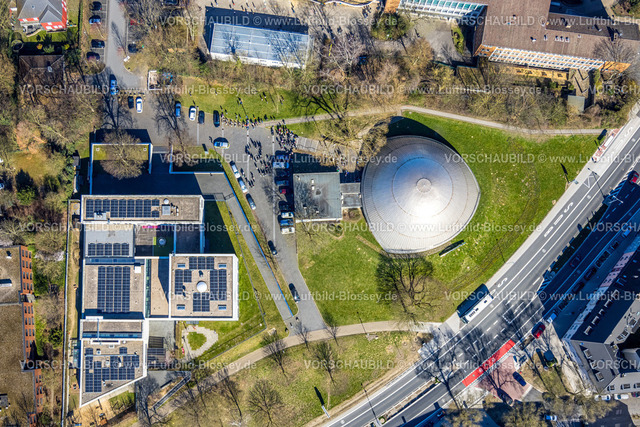 Bochum250301636 | Luftbild, Planetarium Kuppel, Astronomie Events, Senkrechtaufnahme, Grumme, Bochum, Ruhrgebiet, Nordrhein-Westfalen, Deutschland