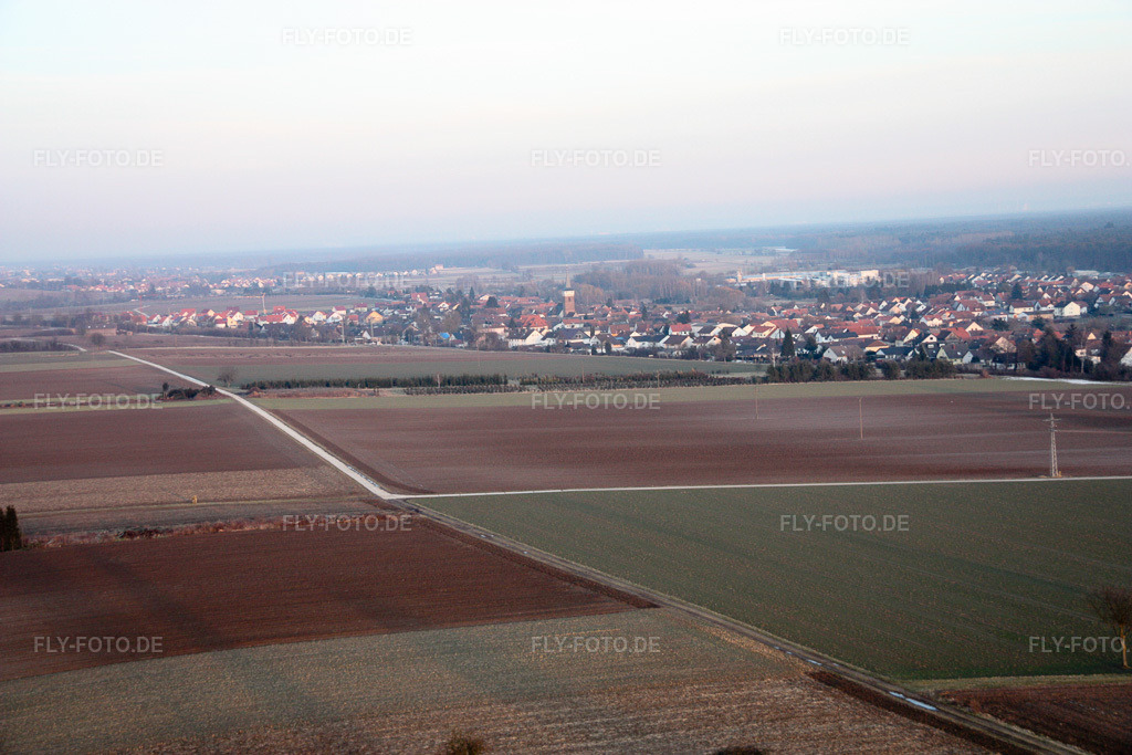 Luftbild: Schaidt von Nordwesten im Ortsteil Schaidt in Wörth im Bundesland Rheinland-Pfalz in Deutschland. Foto: IMG_17101.jpg vom 19.02.2009 durch Werner Riehm/FLY-FOTO.de