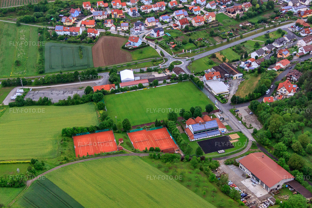 Luftbild: Sportplätze des SV Ramsthal in Ramsthal im Bundesland Bayern in Deutschland. Foto: IMG_65920.jpg vom 30.05.2014 durch Werner Riehm/FLY-FOTO.de