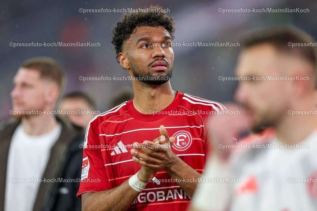 F9527022601159 | 27.02.2026, Fußball, Fortuna Düsseldorf - VfL Bochum, 2. Fußball Bundesliga, Merkur Spiel-Arena, Saison 2025 2026: Elias Aboulguie Egouli (Fortuna Düsseldorf #44) DFB regulations prohibit any use of photographs as image sequences and or quasi-video.