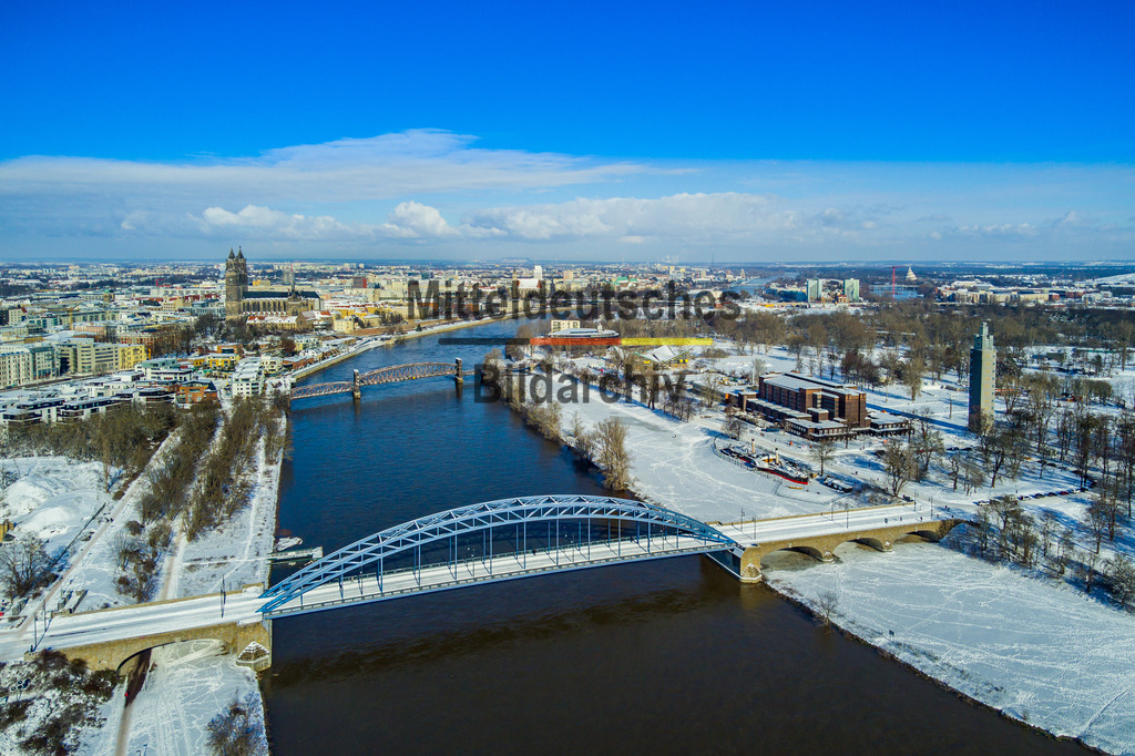 Sternbrücke Hubbrücke Winter-0034 | Magdeburg Elbe Sternbrücke Hubbrücke im Winter - Realisiert mit Pictrs.com