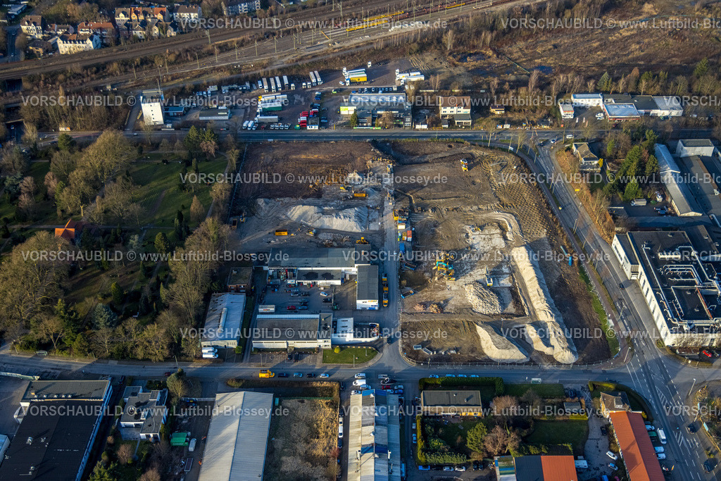 Herne240104421 | Luftbild, Baustelle im Gewerbegebiet Am Trimbuschhof, Sodingen, Herne, Ruhrgebiet, Nordrhein-Westfalen, Deutschland