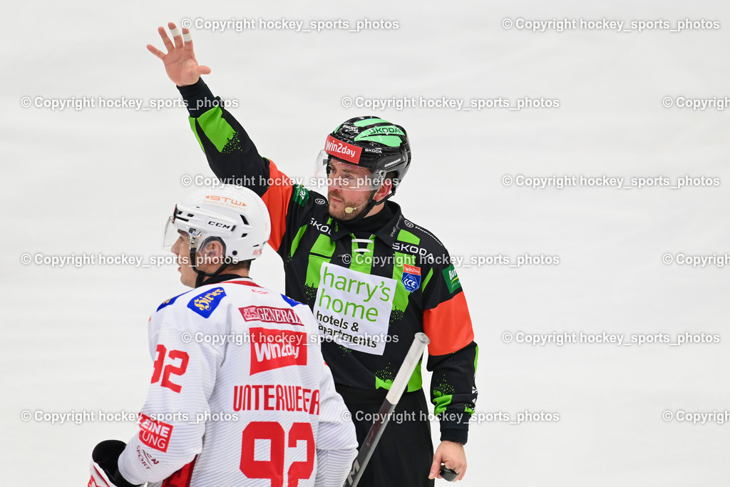 EC IDM WÄRMEPUMPEN VSV vs. EC KAC | #92 Unterweger Clemens EC KAC, Nikolic Manuel Referee, EC IDM WÄRMEPUMPEN VSV vs. EC KAC, EC IDM WÄRMEPUMPEN VSV vs. EC KAC am 02.02.2025 in Villach (Stadthalle Villach), Austria, (Photo by Bernd Stefan)