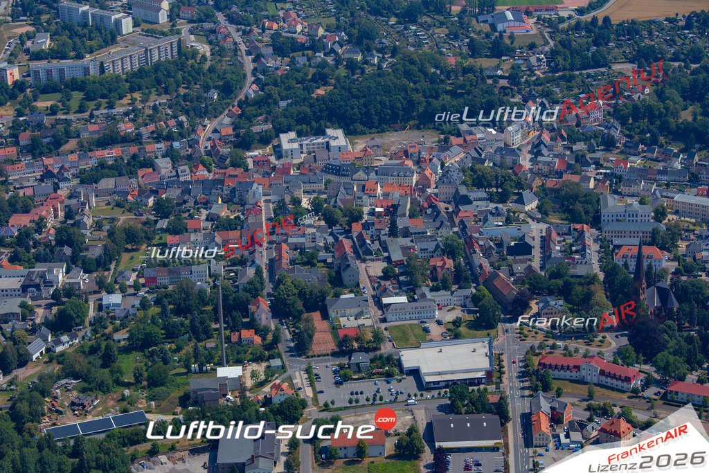 Das Luftbild der Stadt Hainichen wurde 2018 vom Flugzeug heraus erstellt (keine Drohne) Aufnahmehöhe ca.400 Meter- hohe Auflösung für beste Druck-Qualität