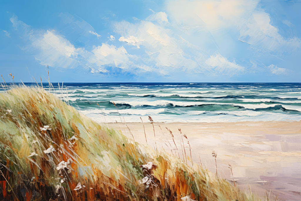 2307096 - Strand von Sylt | Atmosphärisches digitales Gemälde von Sylt.