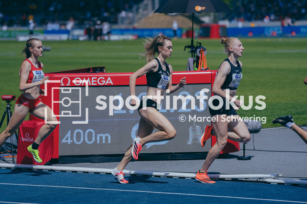 Deutsche Meisterschaften der Frauen und Männer 2026 | Maja Schorr, SV GO! Saar 05, 800-Meter-Lauf, Halbfinale, Deutsche Meisterschaften der Frauen und Männer 2026, Lohrheidestadion Bochum-Wattenscheid, 25.07.2026. Foto: Marcel Schwering / sportimfokus - Realisiert mit Pictrs.com